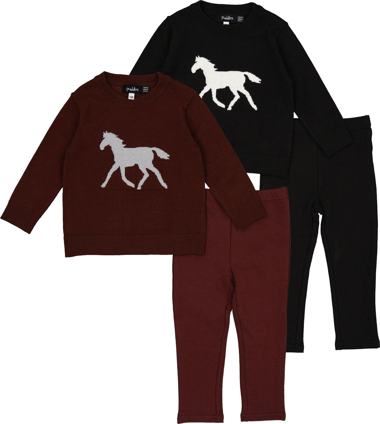 Puddles Baby Girls Jacquard Horse Knit Outfit - WB6CY3064E Puddles Baby Girls Jacquard Horse Knit Outfit - WB6CY3064E