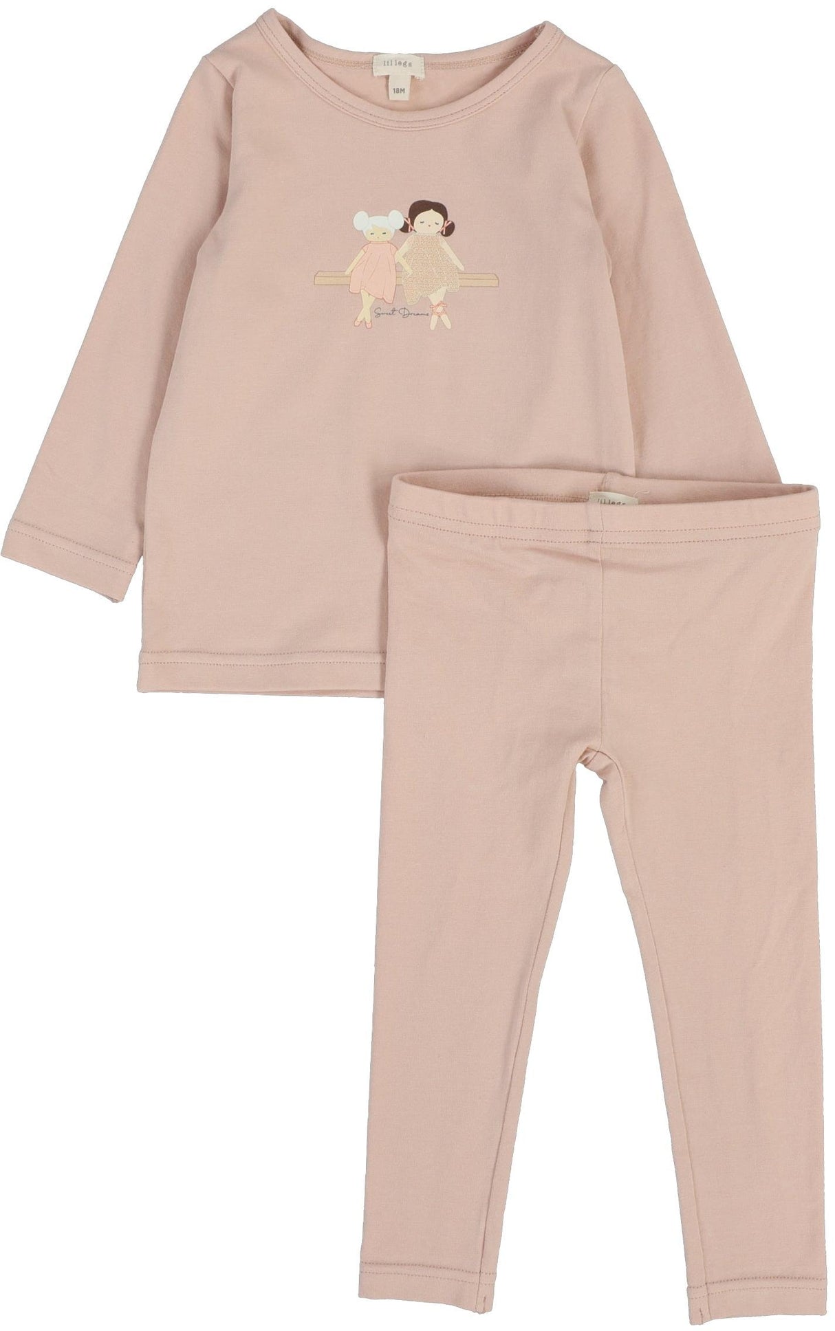 Lil Legs Loungewear Collection Girls Doll Long Cotton Pajamas - DPJ Lil Legs Loungewear Collection Girls Doll Long Cotton Pajamas - DPJ