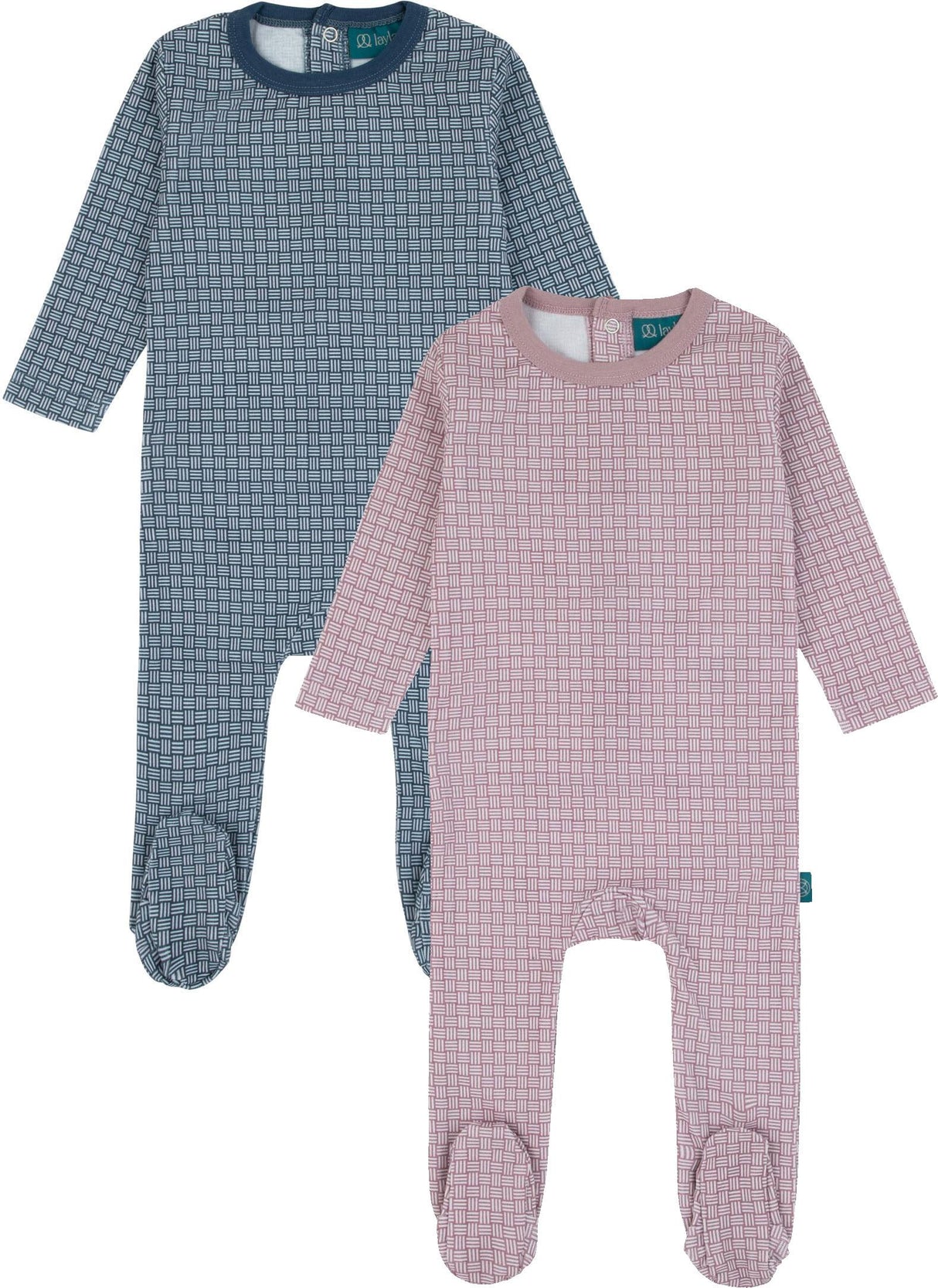 LayLay Baby Boys Girls Cotton Weave Print Footie - S26-152 LayLay Baby Boys Girls Cotton Weave Print Footie - S26-152