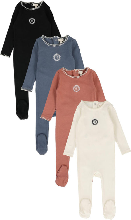 Lil Legs Loungewear Collection Baby Boys Girls Emblem Cotton Stretchie Footie - EMF Lil Legs Loungewear Collection Baby Boys Girls Emblem Cotton Stretchie Footie - EMF
