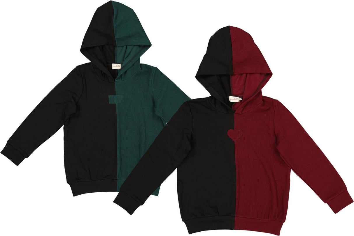 Bondoux Bebe Boys Girls Two Tone Hoodie Sweatshirt - 444T Bondoux Bebe Boys Girls Two Tone Hoodie Sweatshirt - 444T