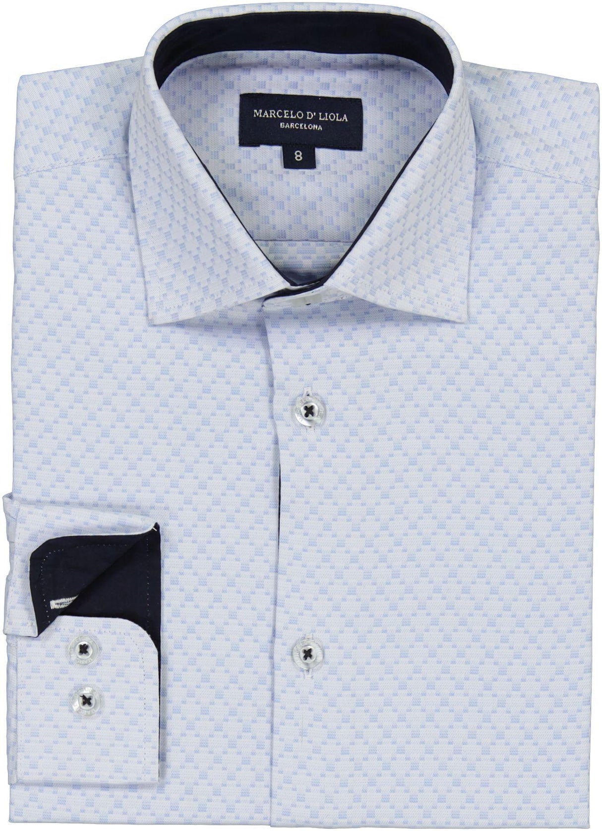 Marcelo D' Liola Boys Geo Weave Long Sleeve Dress Shirt - 50050 Marcelo D' Liola Boys Geo Weave Long Sleeve Dress Shirt - 50050