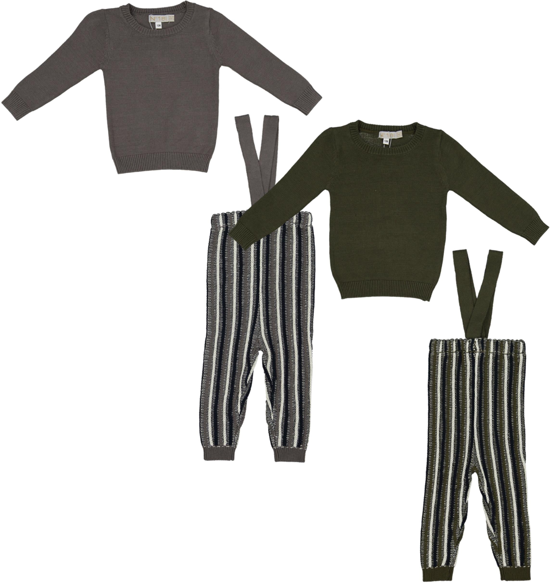 N° 18 Kids Baby Boys Raised Stripe Knit Outfit - WB5CY2690O