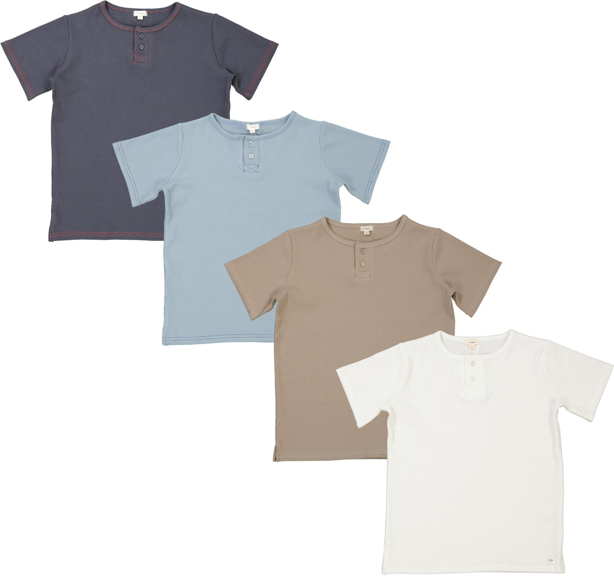 Lil Legs Solid Collection Boys Boxy Short Sleeve Henley T-shirt Lil Legs Solid Collection Boys Boxy Short Sleeve Henley T-shirt