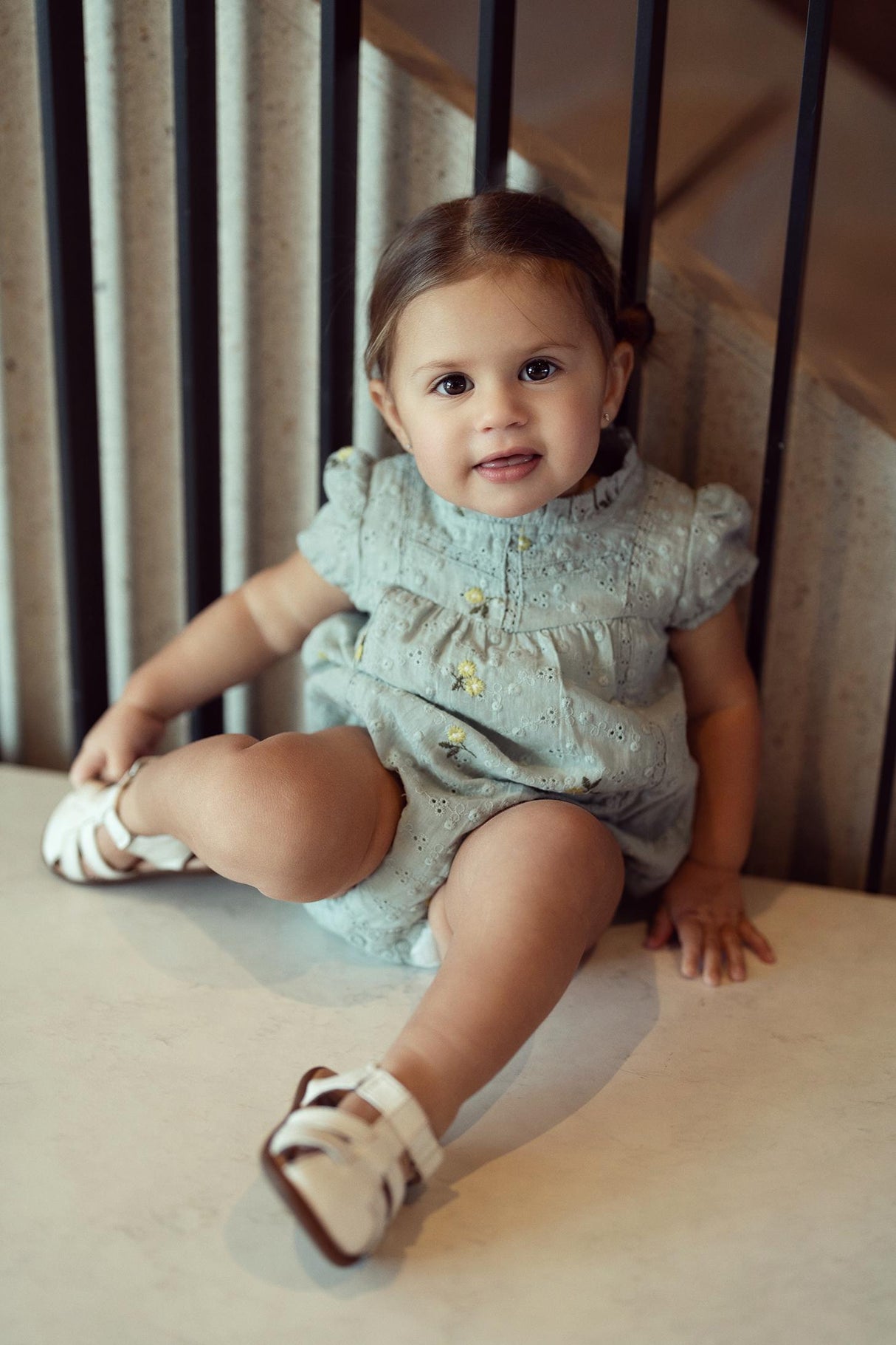 Hopscotch Baby Girls Eyelet Embroidered Romper - SB5CP7141O Hopscotch Baby Girls Eyelet Embroidered Romper - SB5CP7141O