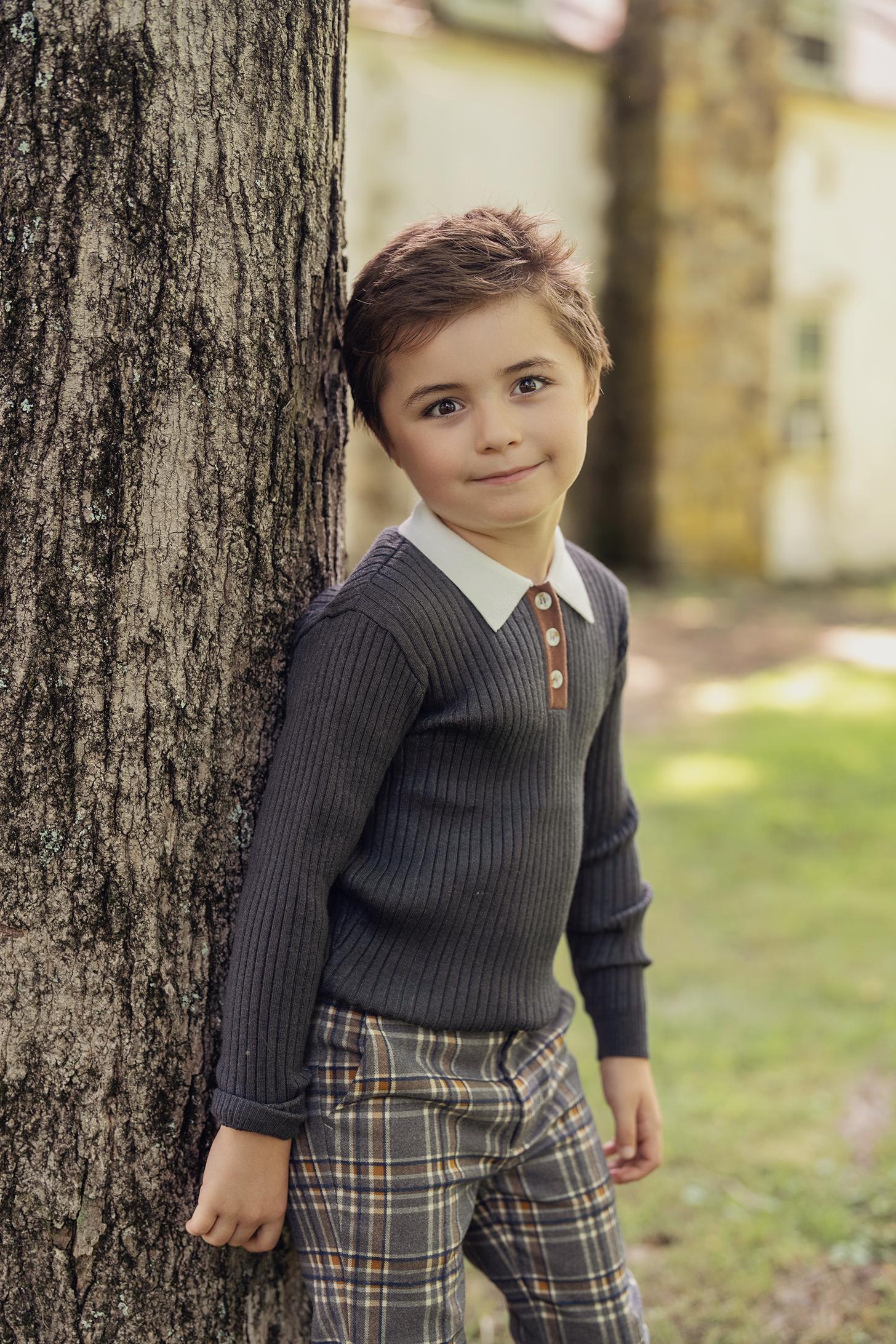 Clo Boys Ribbed Polo Sweater - WB5CP7278