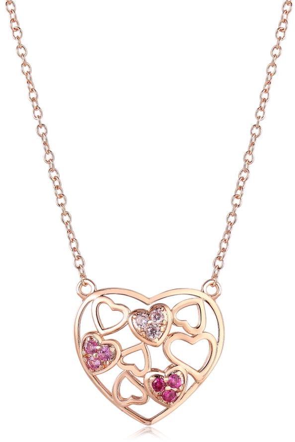 Tiny Gem Heart Filled Heart Necklace - TG2007 Tiny Gem Heart Filled Heart Necklace - TG2007
