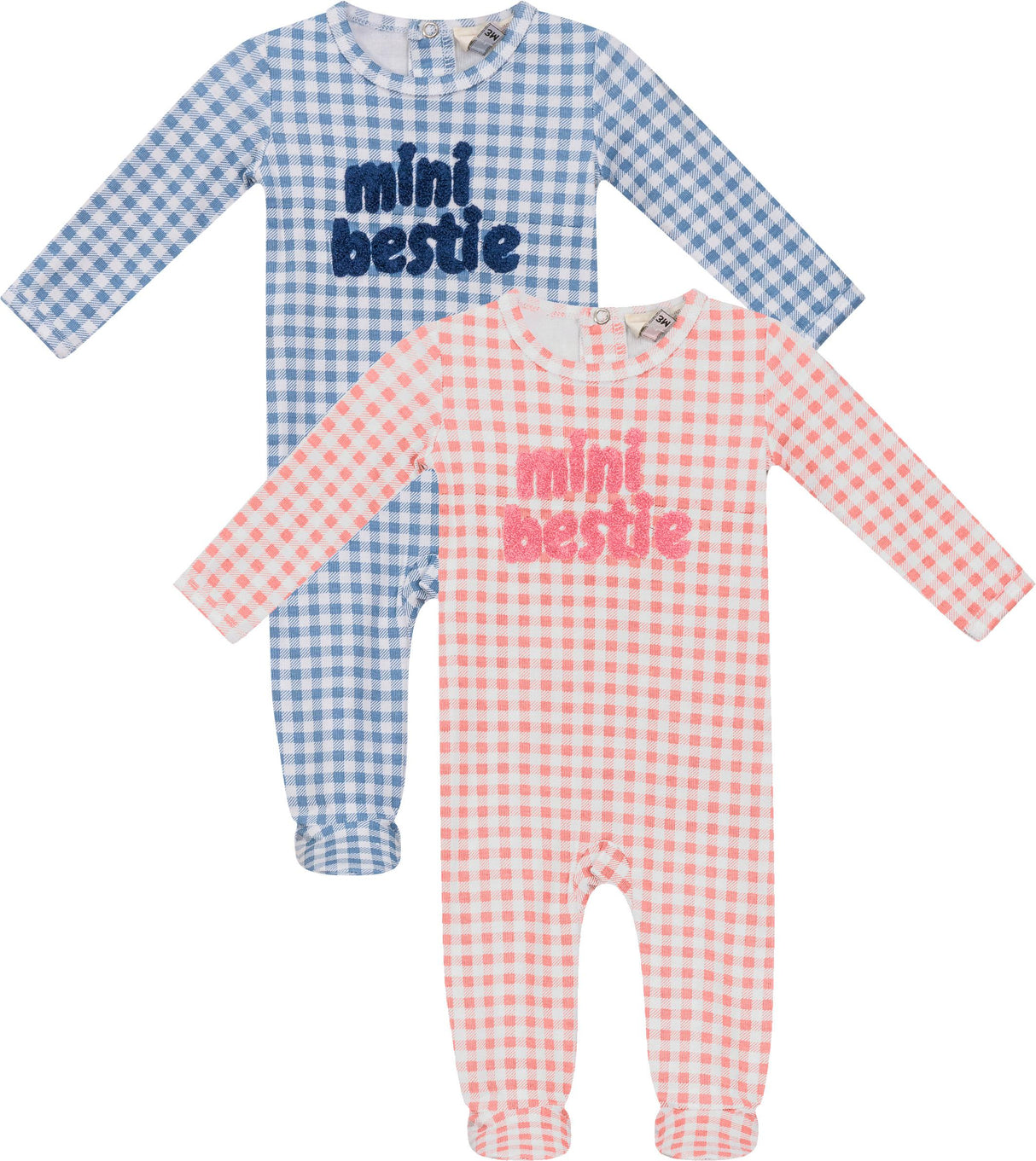 MOCHA Baby Boys Girls Checked Mini Bestie Cotton Footie - SB5CP7104 MOCHA Baby Boys Girls Checked Mini Bestie Cotton Footie - SB5CP7104