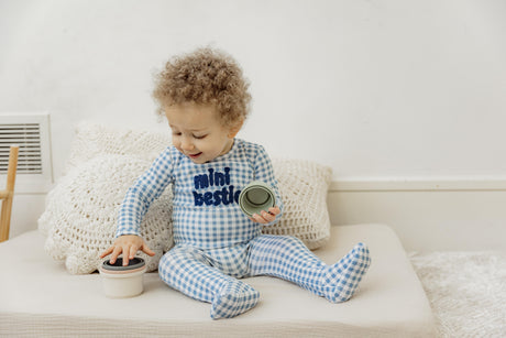 MOCHA Baby Boys Girls Checked Mini Bestie Cotton Stretchie - SB5CP7104 MOCHA Baby Boys Girls Checked Mini Bestie Cotton Stretchie - SB5CP7104