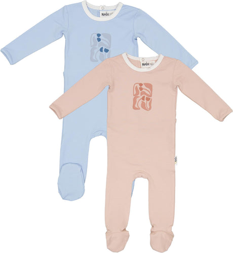 Maniere Baby Boys Girls Puff Paint Cotton Stretchie - PFF Maniere Baby Boys Girls Puff Paint Cotton Stretchie - PFF