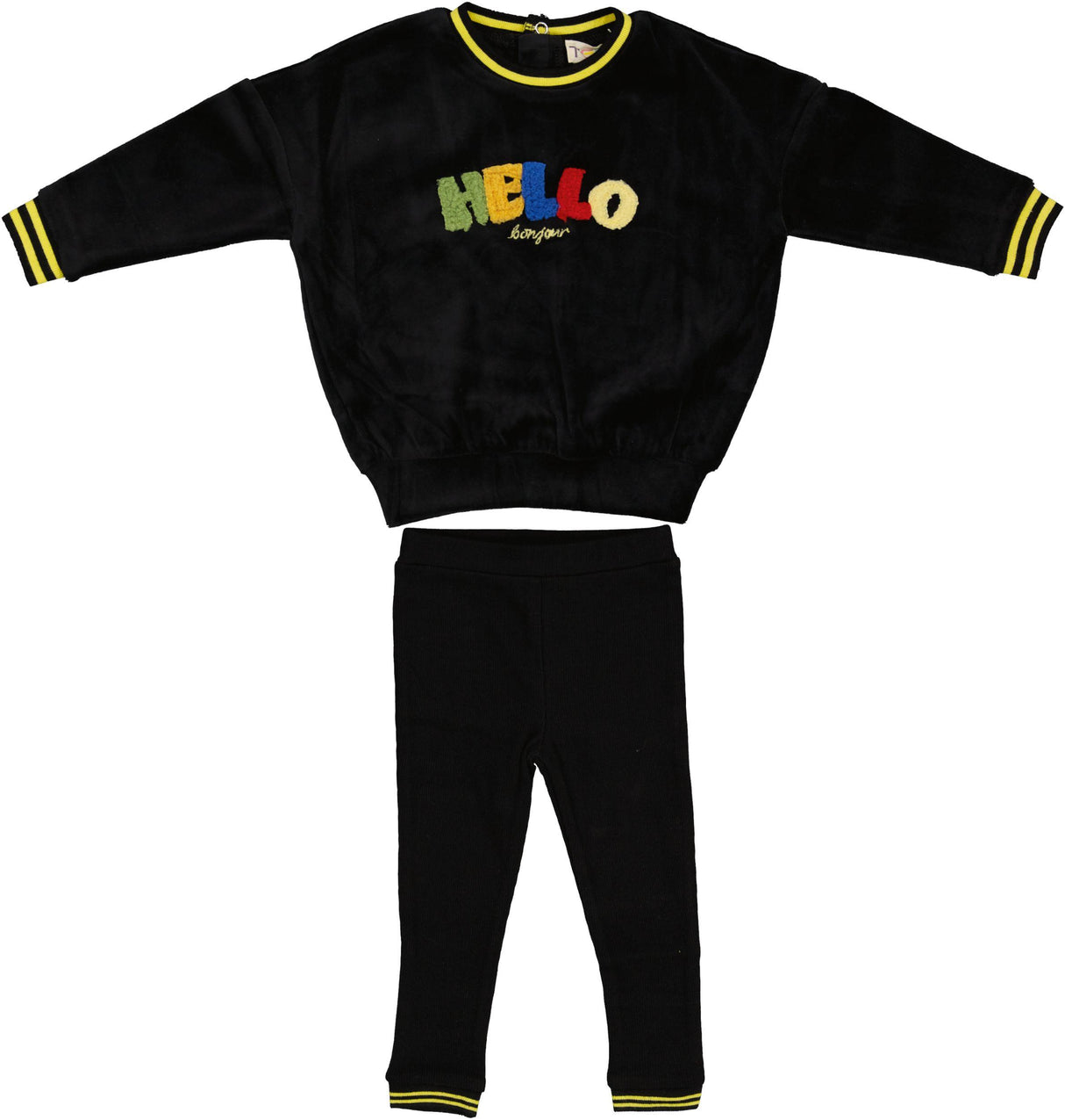 Teela Baby Boys Girls HELLO Velour Outfit - 21-104 Teela Baby Boys Girls HELLO Velour Outfit - 21-104