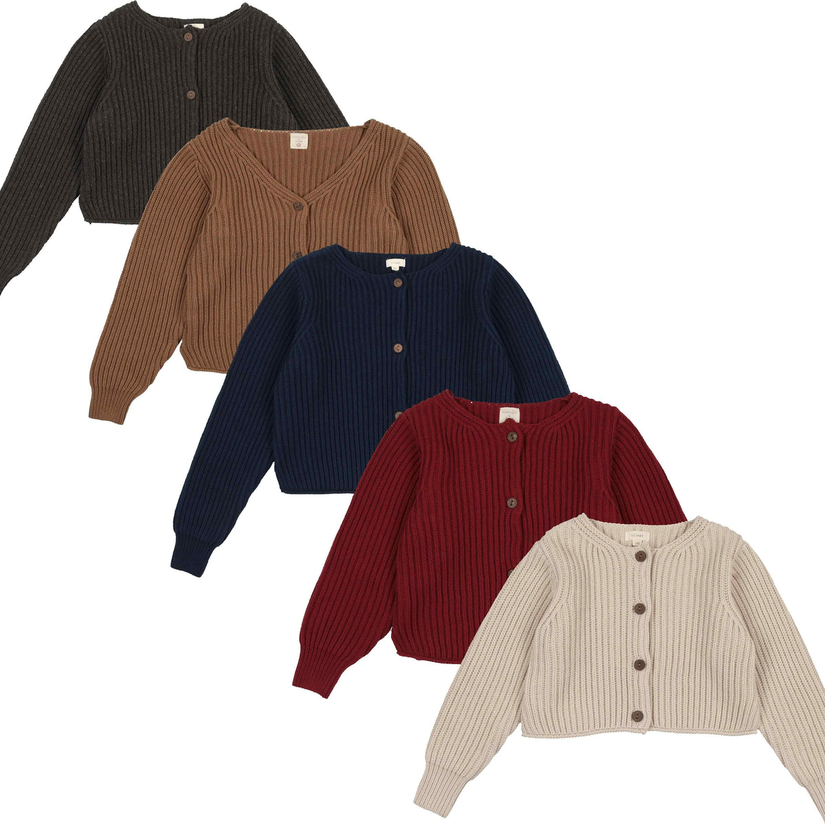 Lil Legs Basic Cardigan - Deep Red