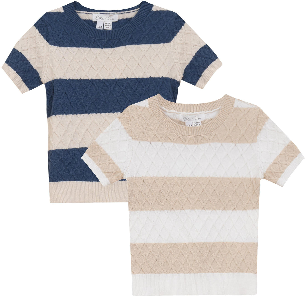 Elle & Boo Boys Honeycomb Knit Short Sleeve Sweater - SB5CP7142 Elle & Boo Boys Honeycomb Knit Short Sleeve Sweater - SB5CP7142