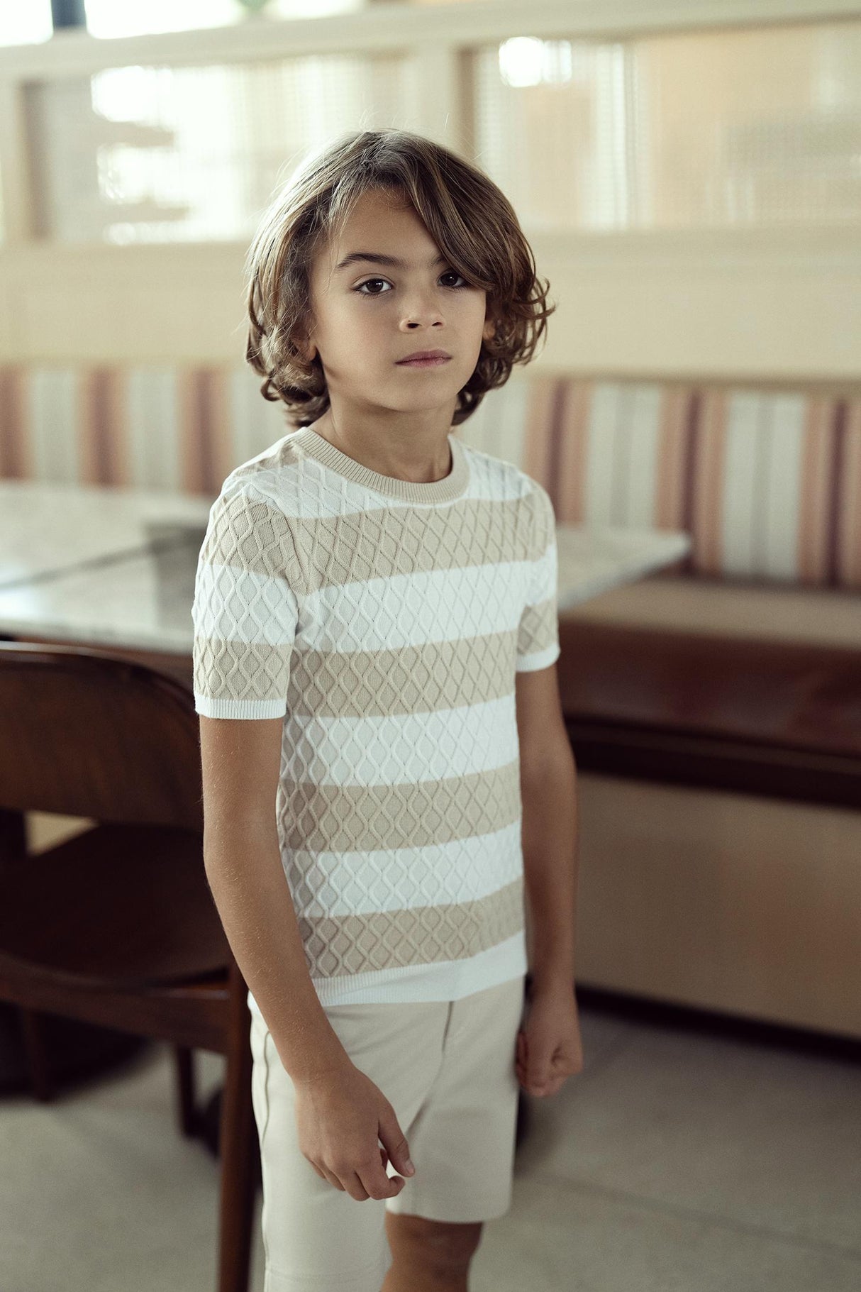 Elle & Boo Boys Honeycomb Knit Short Sleeve Sweater - SB5CP7142 Elle & Boo Boys Honeycomb Knit Short Sleeve Sweater - SB5CP7142