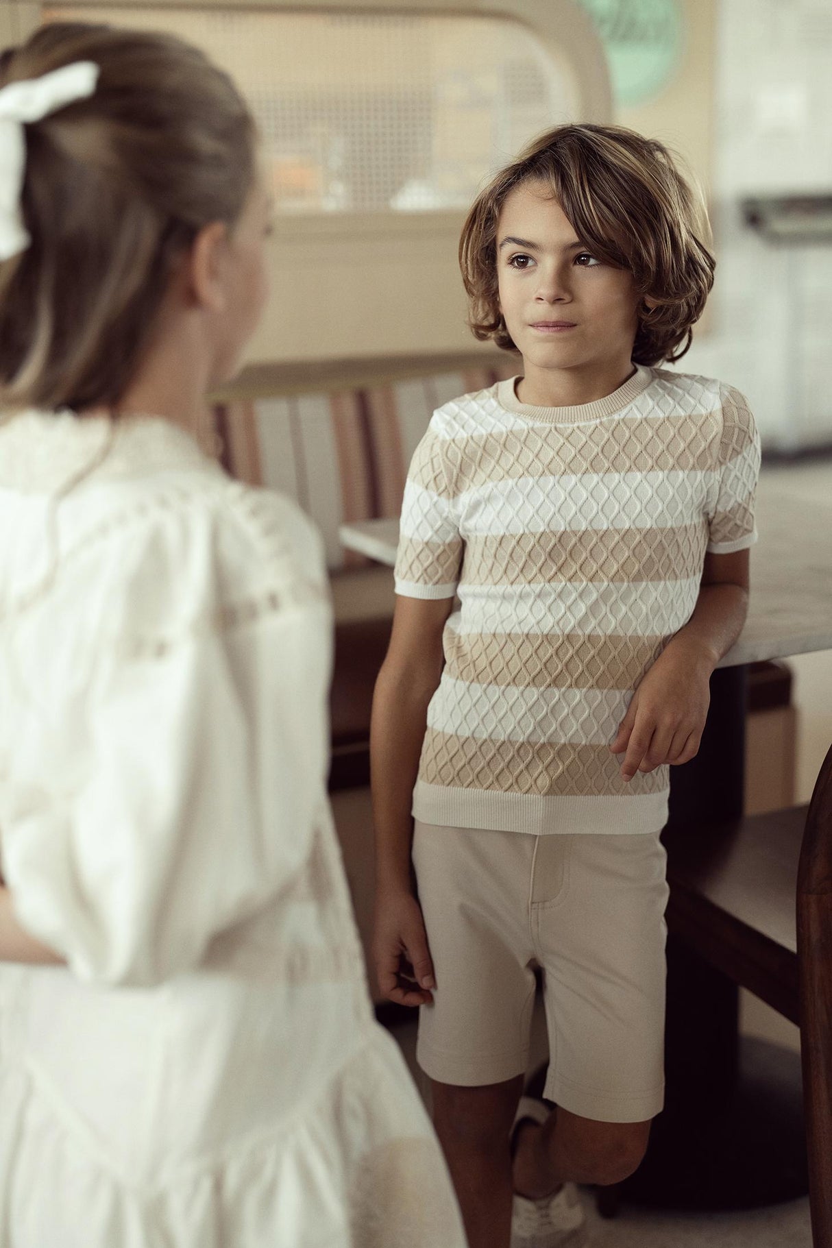 Elle & Boo Boys Honeycomb Knit Short Sleeve Sweater - SB5CP7142 Elle & Boo Boys Honeycomb Knit Short Sleeve Sweater - SB5CP7142