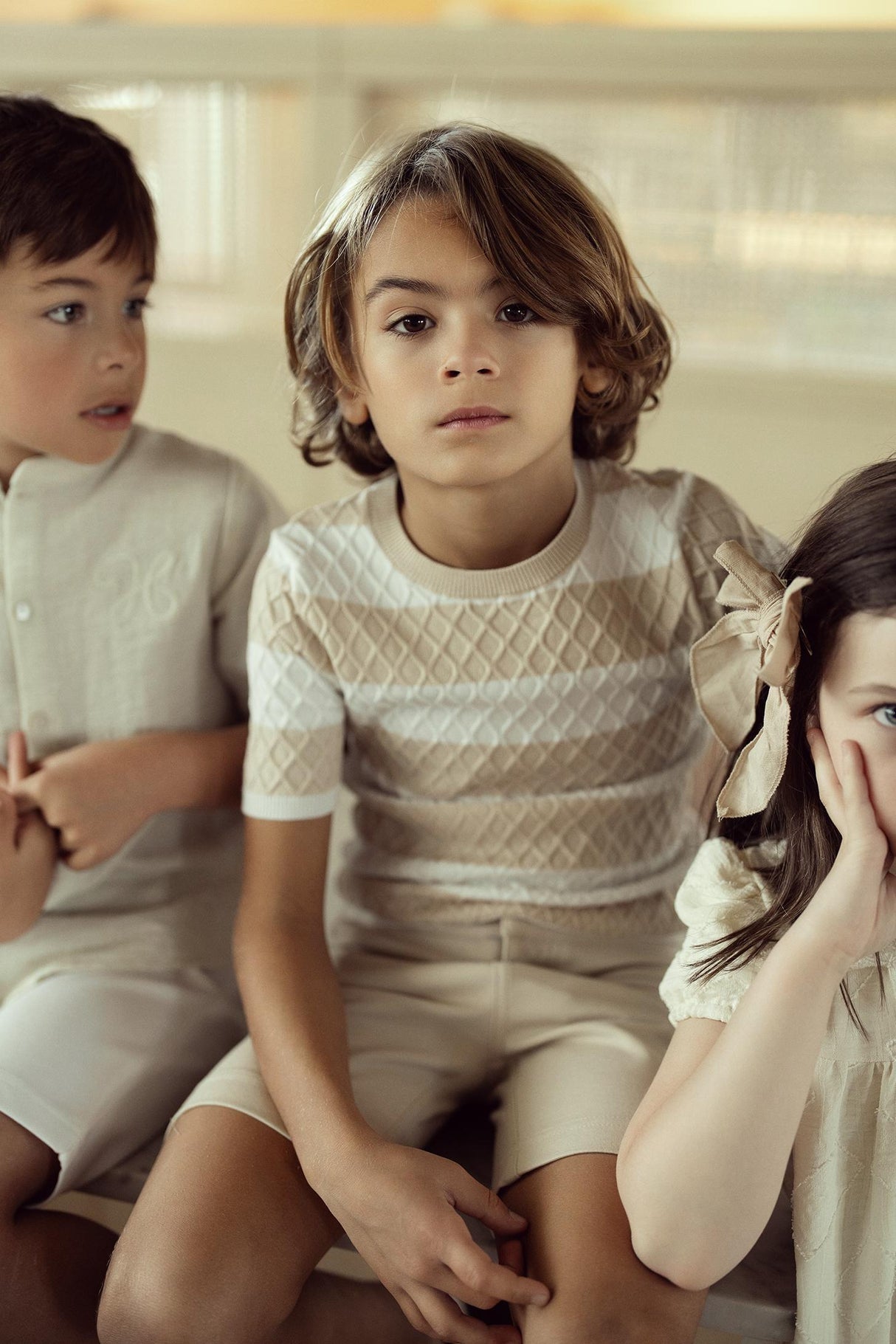 Elle & Boo Boys Honeycomb Knit Short Sleeve Sweater - SB5CP7142 Elle & Boo Boys Honeycomb Knit Short Sleeve Sweater - SB5CP7142