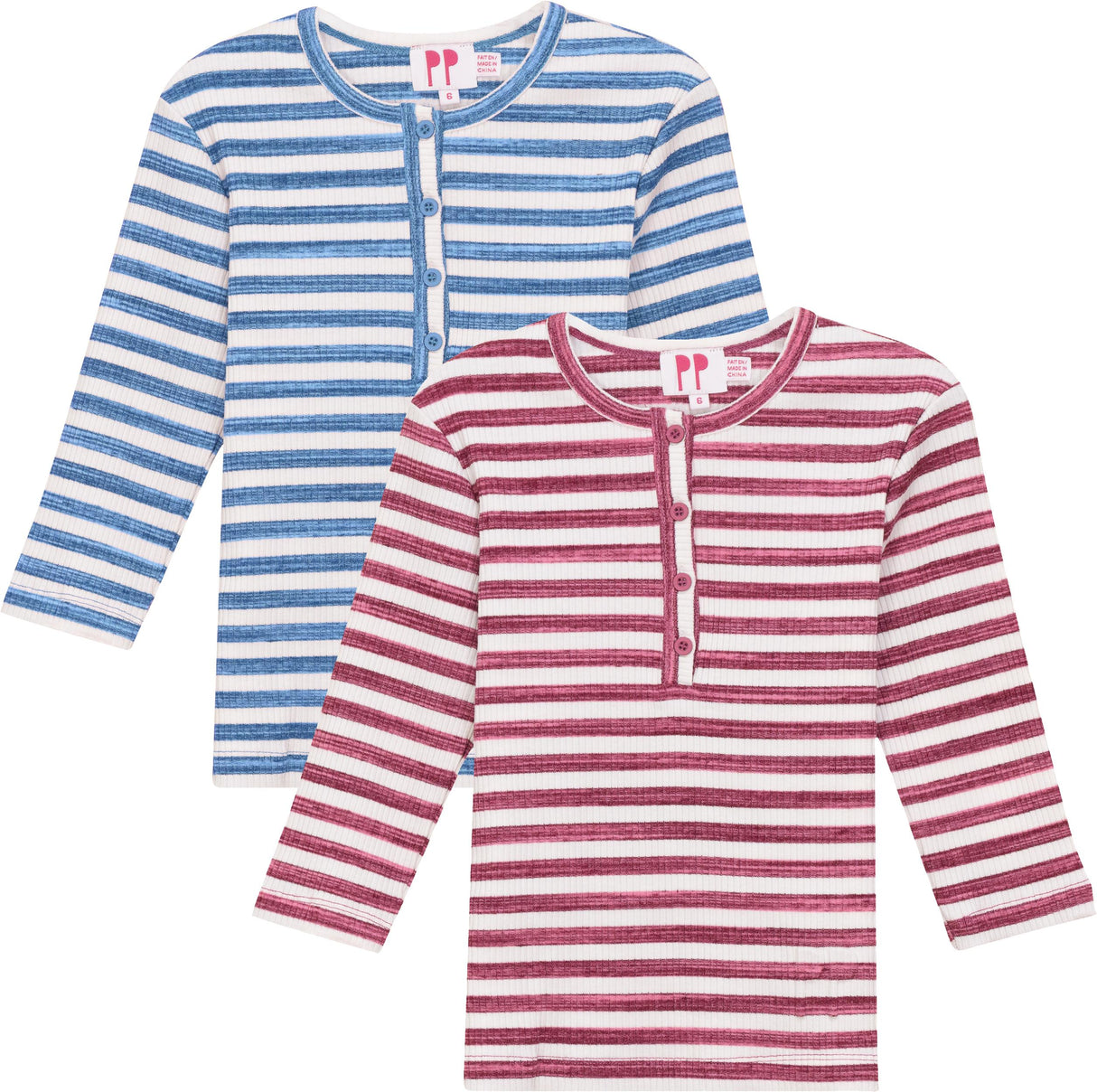Pinky Promise Girls Teens Striped Rib Henley 3/4 Sleeve T-shirt - SB5CY2545 Pinky Promise Girls Teens Striped Rib Henley 3/4 Sleeve T-shirt - SB5CY2545