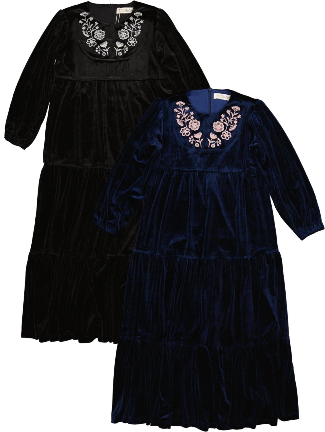 Teela Girls Embroidered Velour Robe - 21-308 Teela Girls Embroidered Velour Robe - 21-308