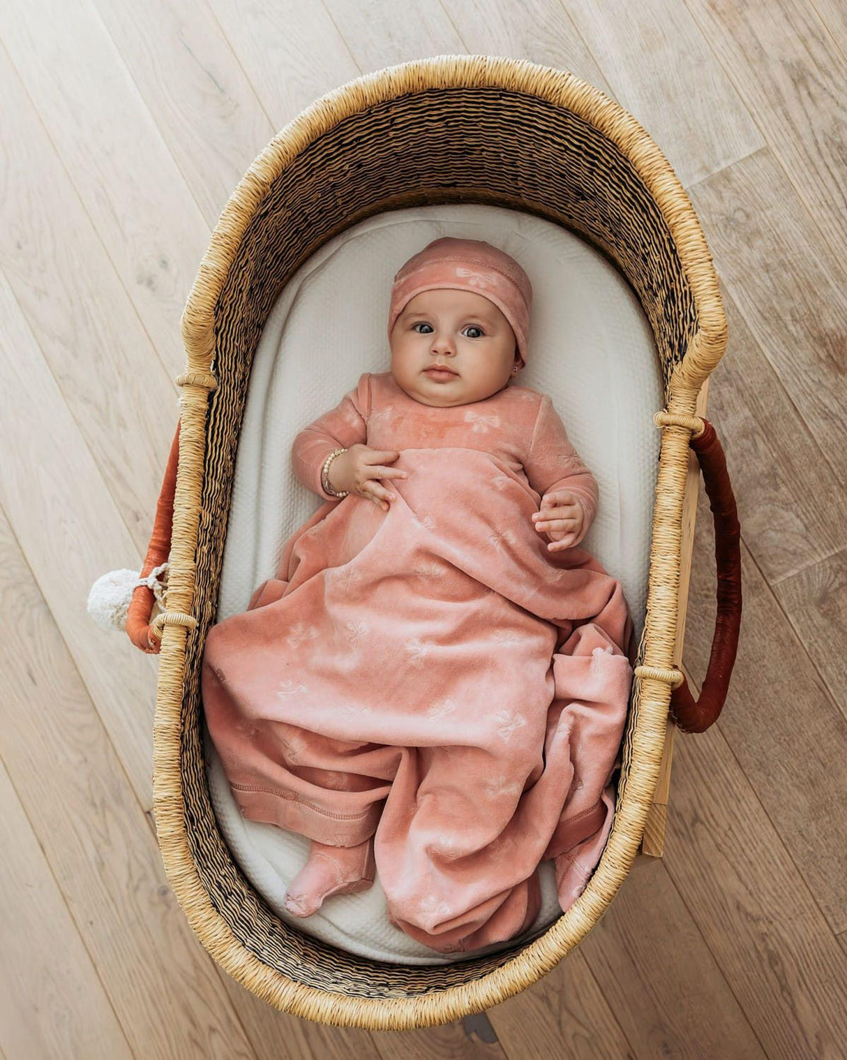 MiniMoi by Memoi Baby Girls Embossed Bows Velour Footie, Beanie, Blanket Set - INA09614 MiniMoi by Memoi Baby Girls Embossed Bows Velour Footie, Beanie, Blanket Set - INA09614