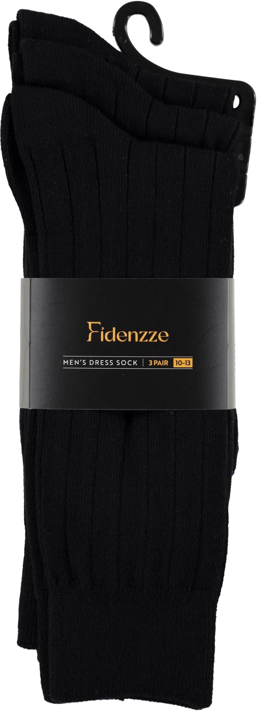 Fidenzze Mens Wide Ribbed Dress Socks 3 Pack - 8082 Fidenzze Mens Wide Ribbed Dress Socks 3 Pack - 8082