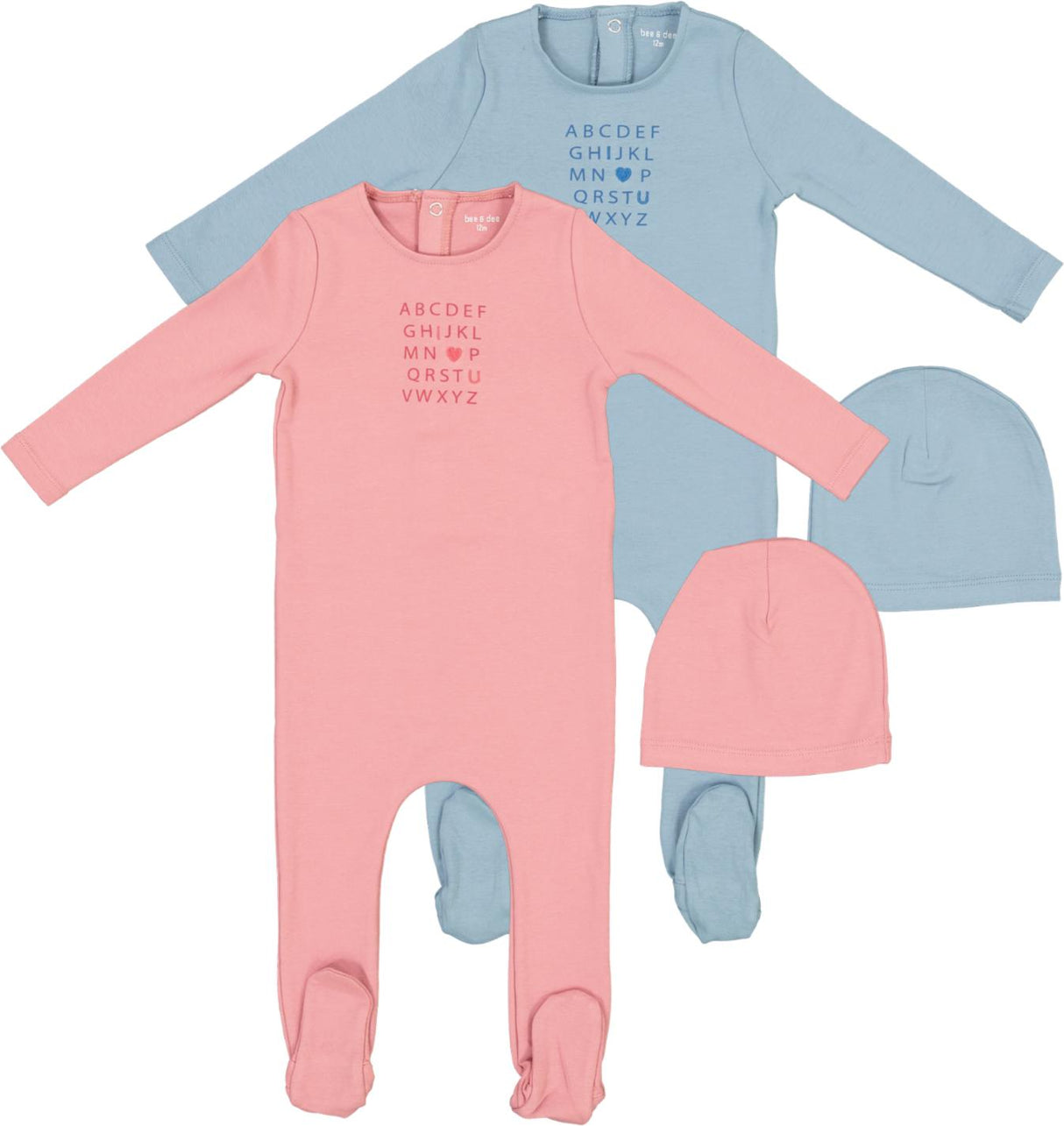 Bee & Dee Baby Boys Girls I Love You Cotton Footie & Bonnet Set - JILY Bee & Dee Baby Boys Girls I Love You Cotton Footie & Bonnet Set - JILY