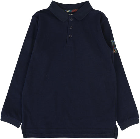Analogie by Lil Legs Plaid Collection Boys Detail Long Sleeve Polo Shirt - PDP Analogie by Lil Legs Plaid Collection Boys Detail Long Sleeve Polo Shirt - PDP