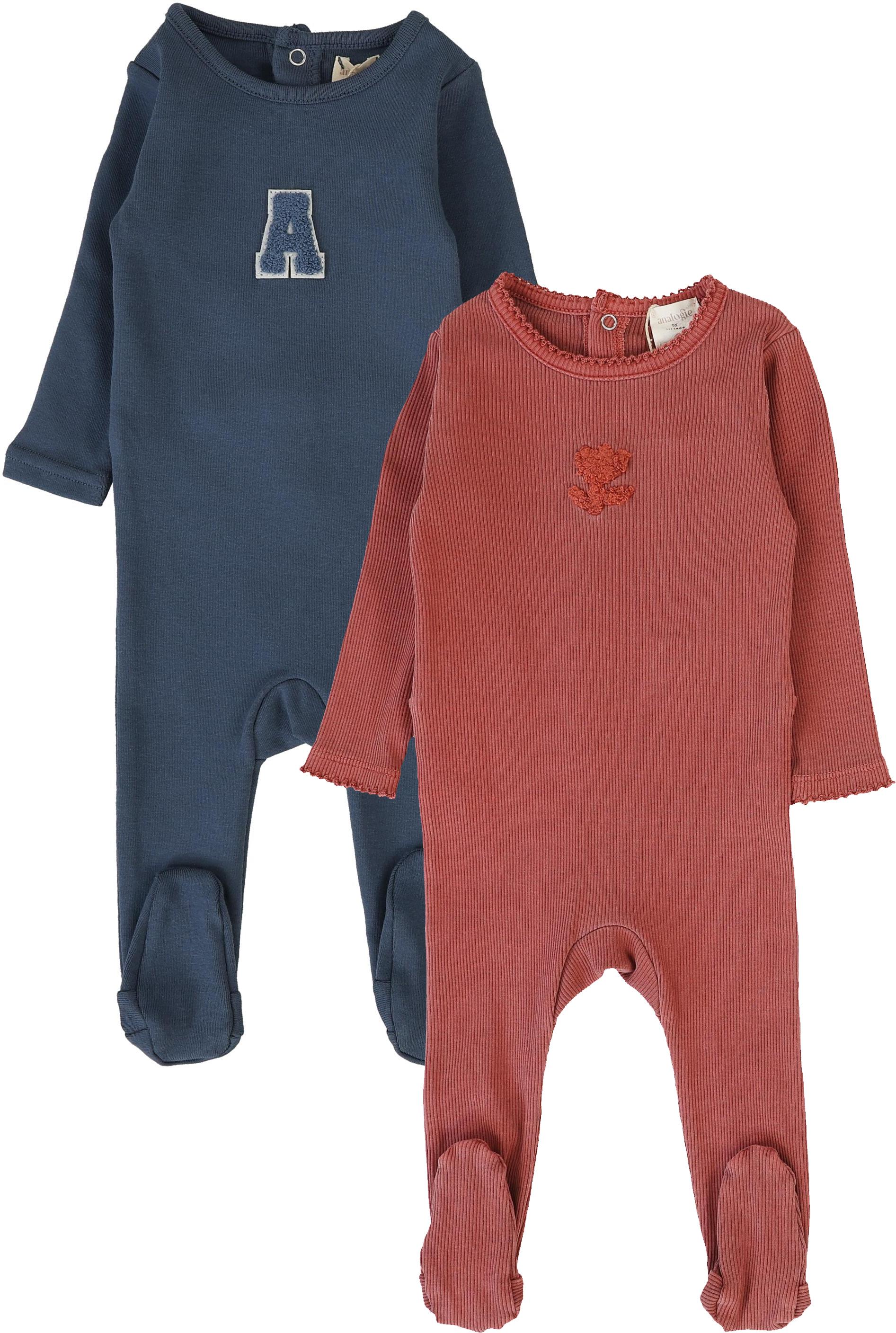 Analogie by Lil Legs Sherpa Collection Baby Boys Girls Cotton Stretchie - SPFT