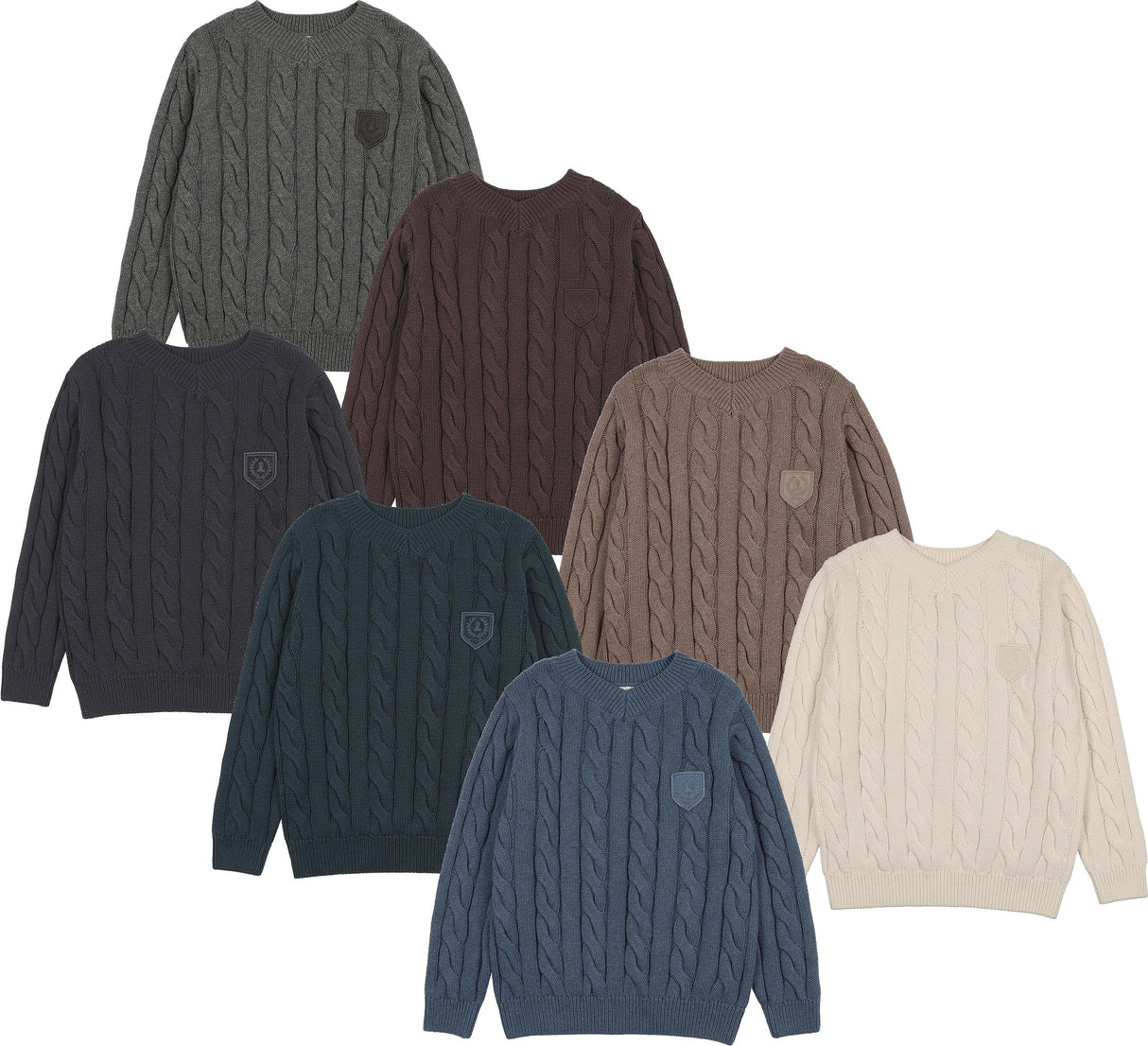 Analogie by Lil Legs Signature Collection Boys Chunky V-neck Sweater - AF26S529 Analogie by Lil Legs Signature Collection Boys Chunky V-neck Sweater - AF26S529