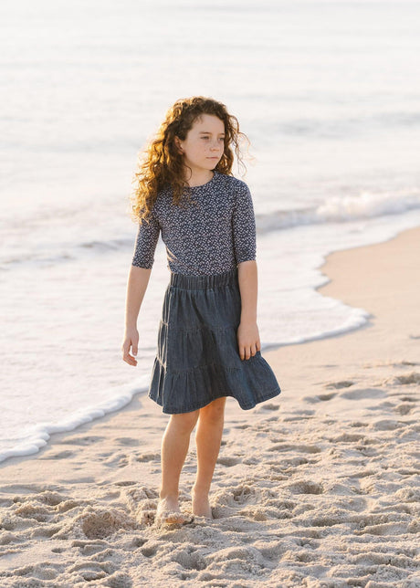 Analogie by Lil Legs Lightweight Denim Collection Girls Tiered Skirt - LWTS Analogie by Lil Legs Lightweight Denim Collection Girls Tiered Skirt - LWTS