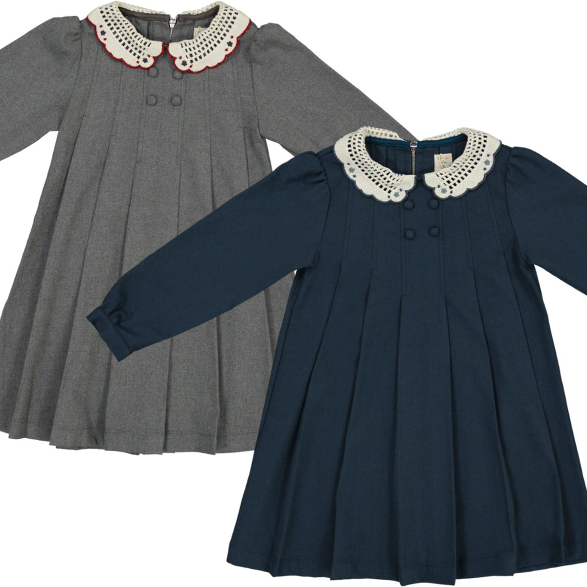 Analogie by Lil Legs Primrose Collection Girls Crochet Collar Dress