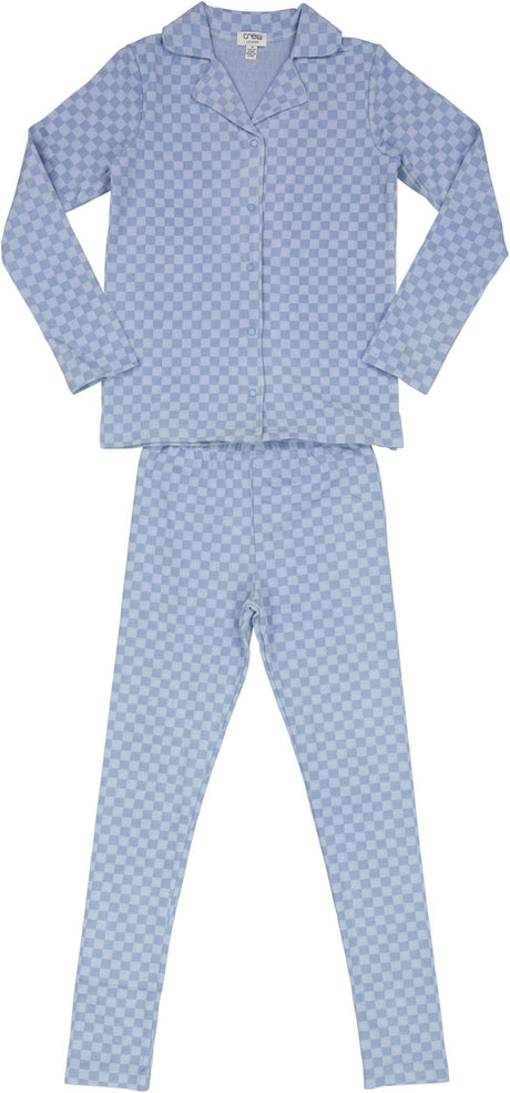 Crew Lounge Boys Girls Checkered Pajamas - AL2688