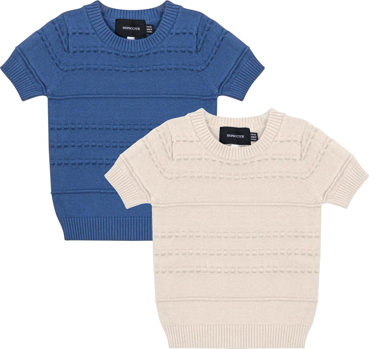 Hopscotch Boys Stripe Textured Short Sleeve Sweater - SB5CP7144 Hopscotch Boys Stripe Textured Short Sleeve Sweater - SB5CP7144
