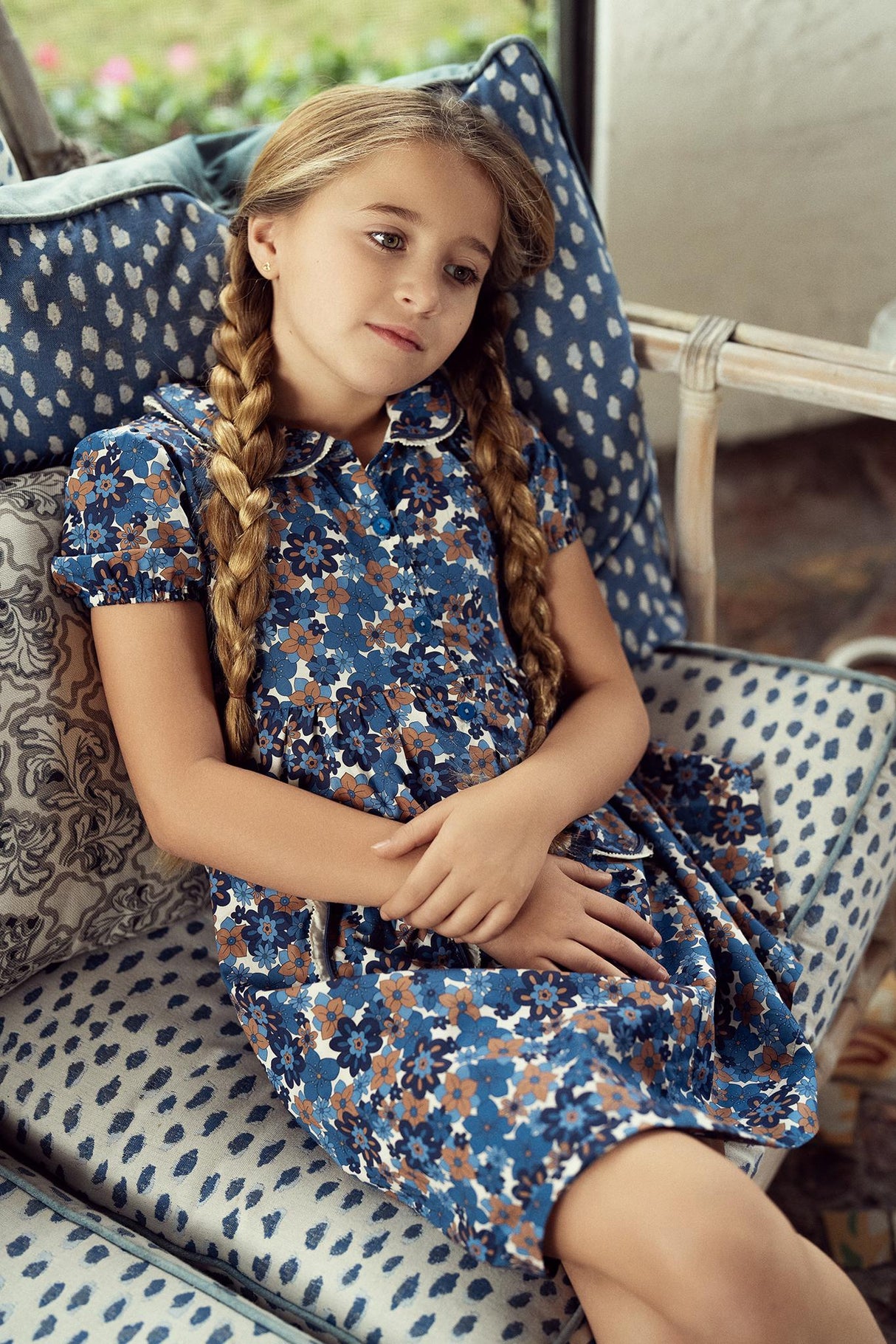 Charlotte & George Girls Ruffle Trim Dress - SB6CP7356D Charlotte & George Girls Ruffle Trim Dress - SB6CP7356D