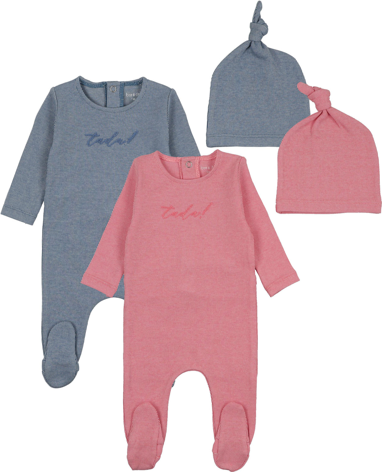 Bee & Dee Baby Boys Girls Tada! Cotton Footie & Beanie Set - KTB Bee & Dee Baby Boys Girls Tada! Cotton Footie & Beanie Set - KTB