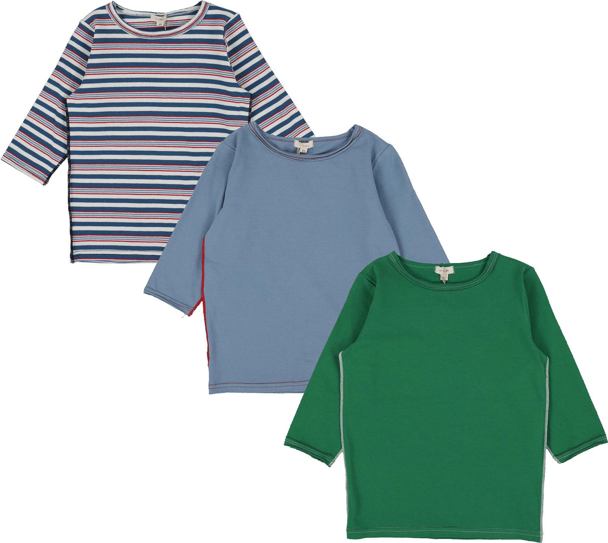 Lil Legs Contrast Collection Girls Basic 3/4 Sleeve T-shirt Tee - CBTQ Lil Legs Contrast Collection Girls Basic 3/4 Sleeve T-shirt Tee - CBTQ