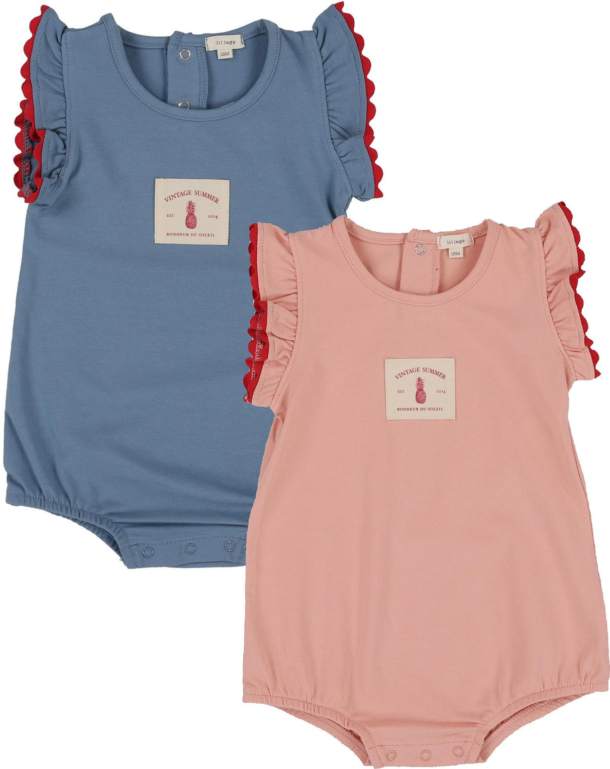 Lil Legs Contrast Collection Baby Toddler Girls Ruffle Romper - CRR Lil Legs Contrast Collection Baby Toddler Girls Ruffle Romper - CRR