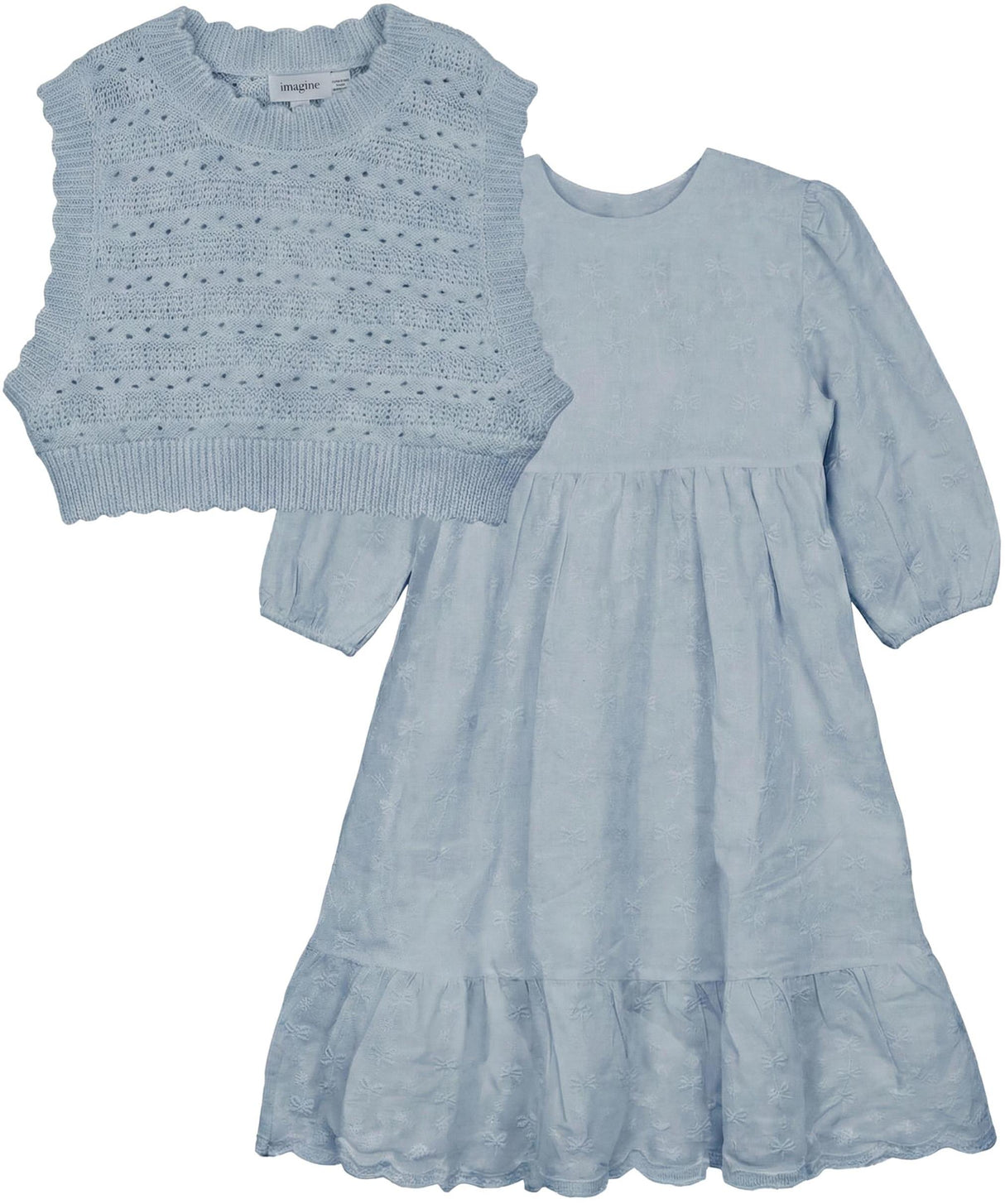 Imagine Girls Teens Embroidered Dress & Vest Set - SB6CY2931 Imagine Girls Teens Embroidered Dress & Vest Set - SB6CY2931