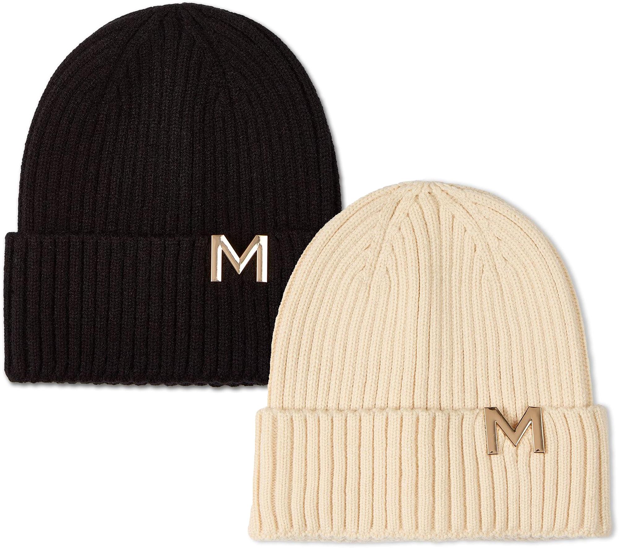 Memoi Boys Girls Metal M Cut Out Ribbed Beanie Hat - MKA-111