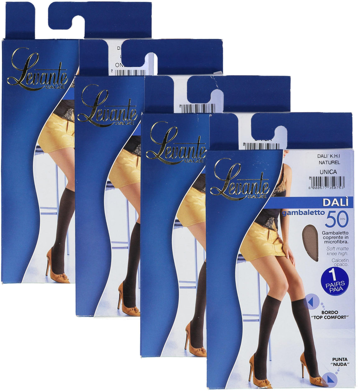 Levante Womens Dali 50 Denier Microfiber Opaque Knee High Levante Womens Dali 50 Denier Microfiber Opaque Knee High