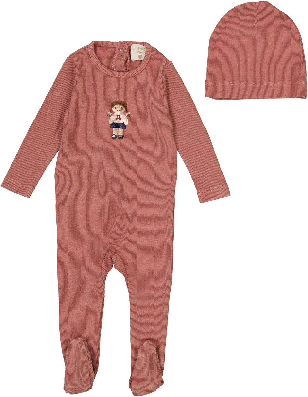 Analogie by Lil Legs Lil People Collection Baby Girls Cotton Doll Footie - AF26S325 Analogie by Lil Legs Lil People Collection Baby Girls Cotton Doll Footie - AF26S325