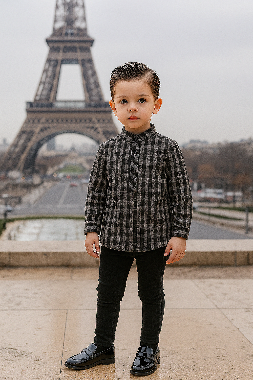 Maniere Boys Long Sleeve Plaid Dress Shirt - PCTW25 Maniere Boys Long Sleeve Plaid Dress Shirt - PCTW25