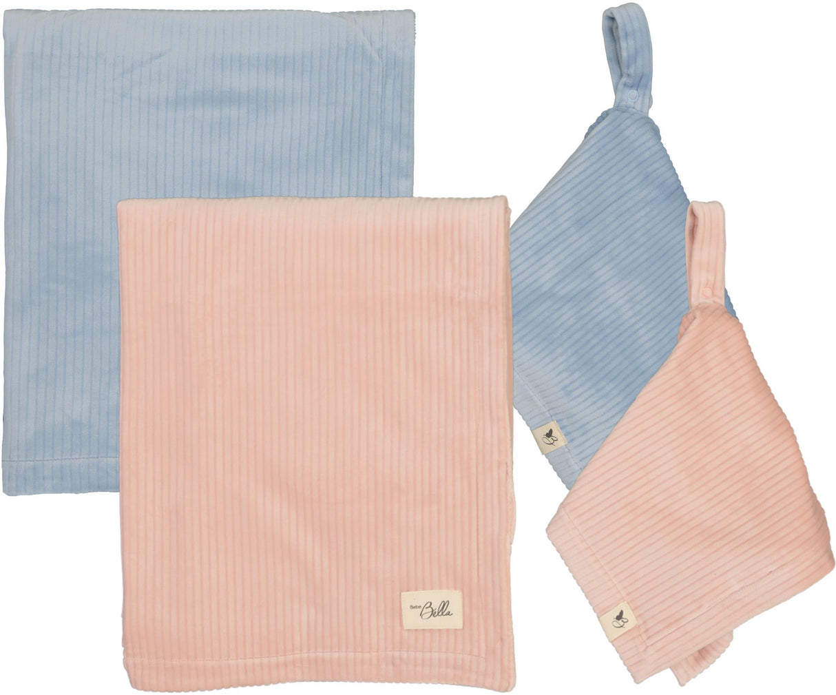 Bebe Bella Baby Boys Girls Velour Rib Blanket & Lovey Gift Box Set - ASCY2401 Bebe Bella Baby Boys Girls Velour Rib Blanket & Lovey Gift Box Set - ASCY2401