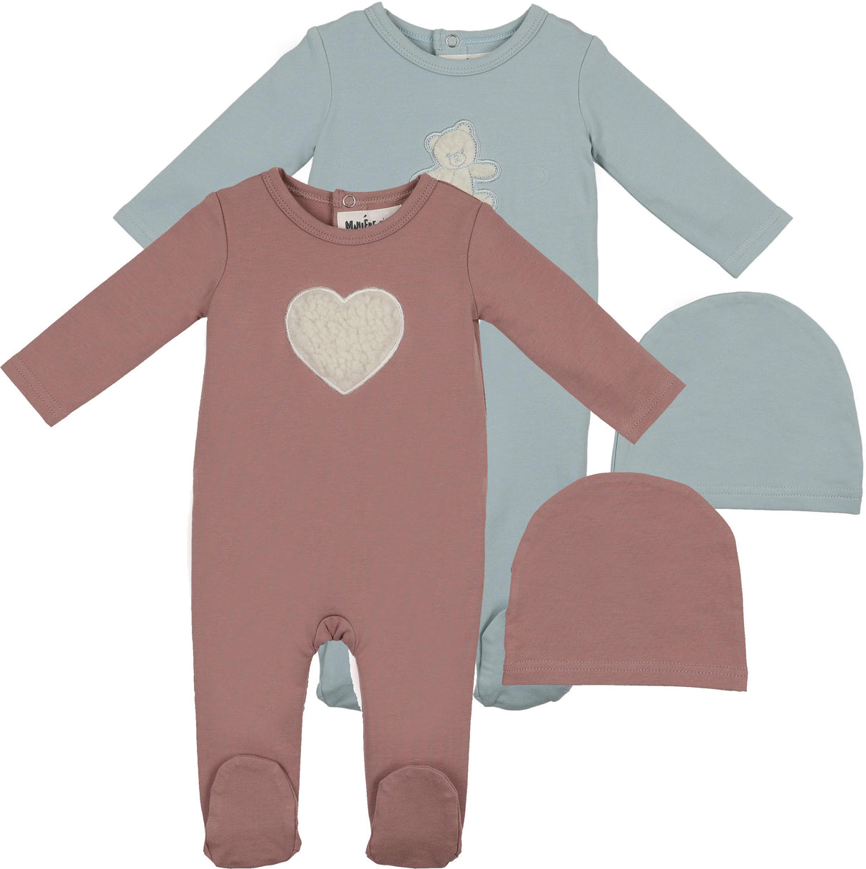 Maniere Baby Boys Girls Sherpa Applique Cotton Stretchie - SHFW25/SBFW25 Maniere Baby Boys Girls Sherpa Applique Cotton Stretchie - SHFW25/SBFW25