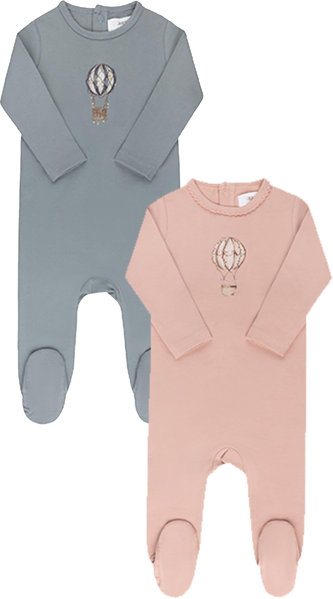 Aurora Baby Boys Girls French Terry Hot Air Balloon Cotton Stretchie - AAW25-006