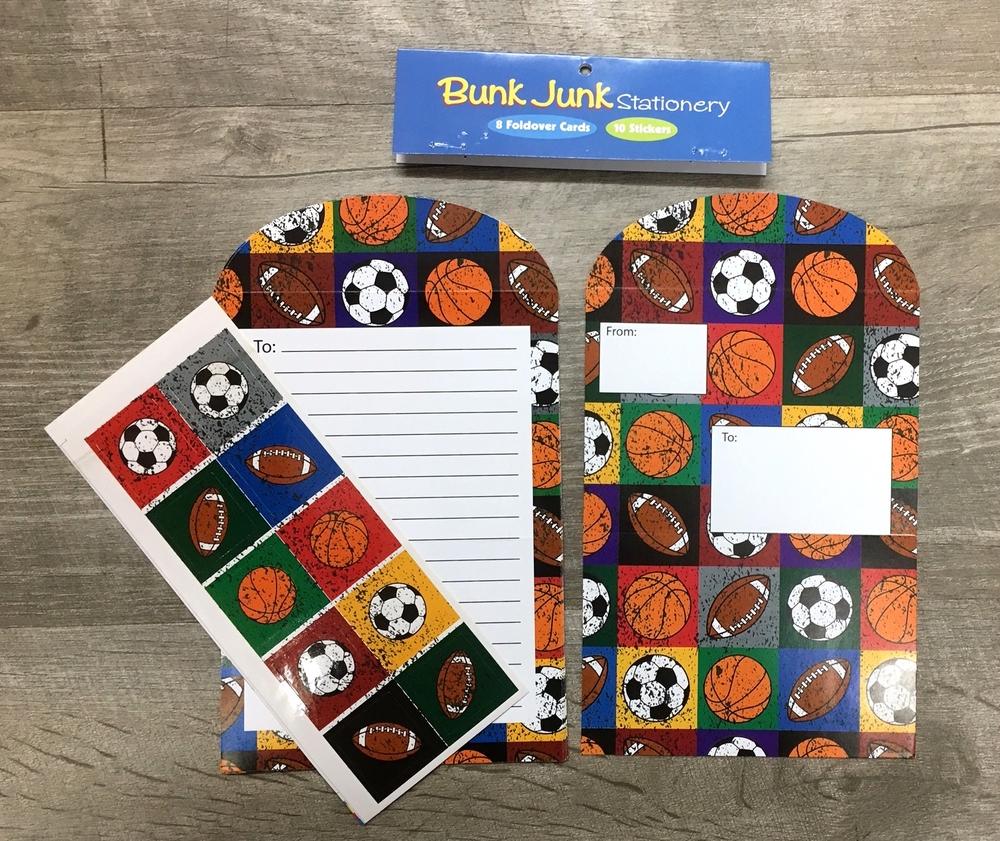 Bunk Junk Sports Ball Foldover Stationery Set - BJ894 Bunk Junk Sports Ball Foldover Stationery Set - BJ894