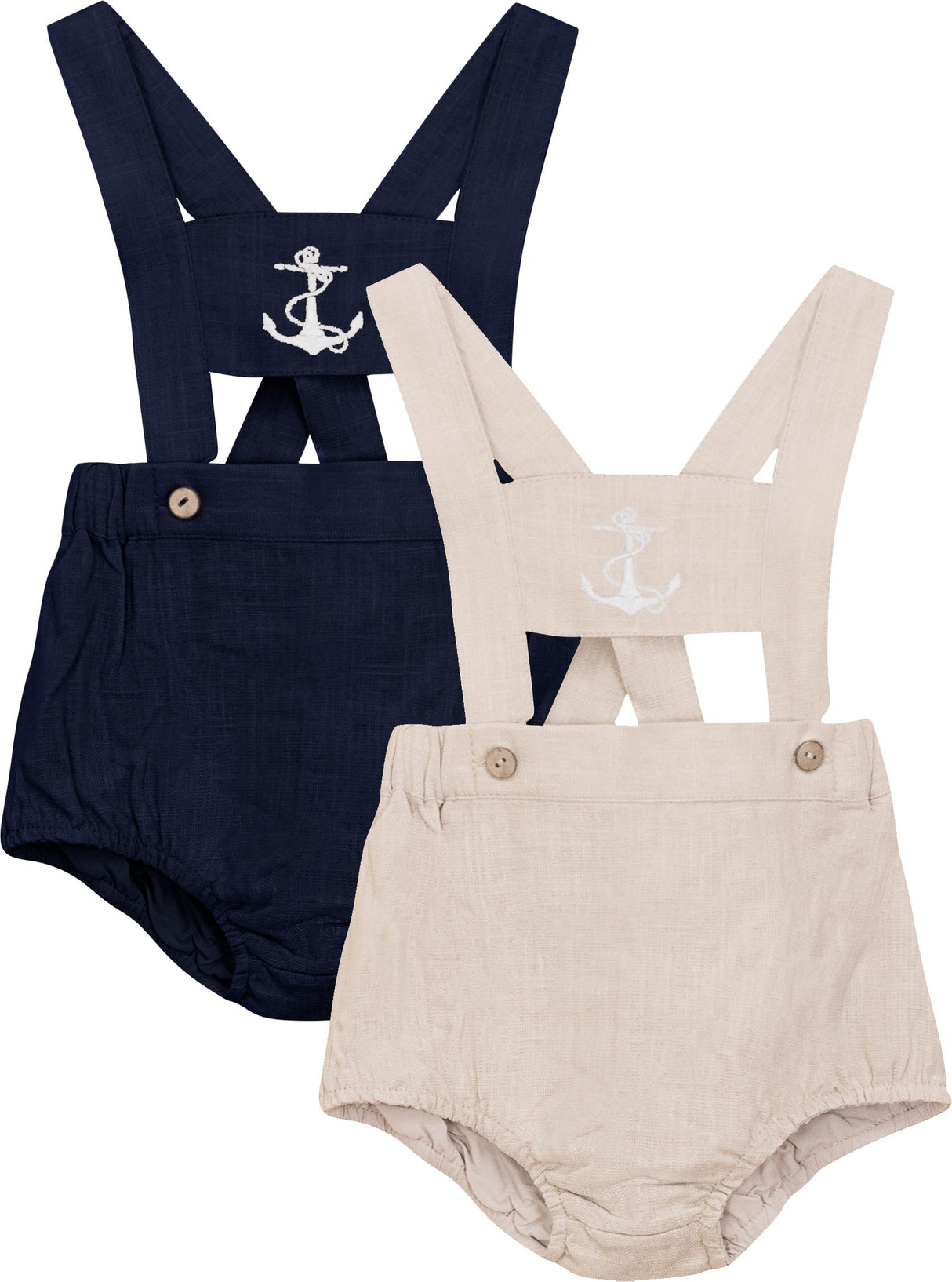 Charlotte & George Boys Embroidered Anchor Overall - SB5CP7150 Charlotte & George Boys Embroidered Anchor Overall - SB5CP7150