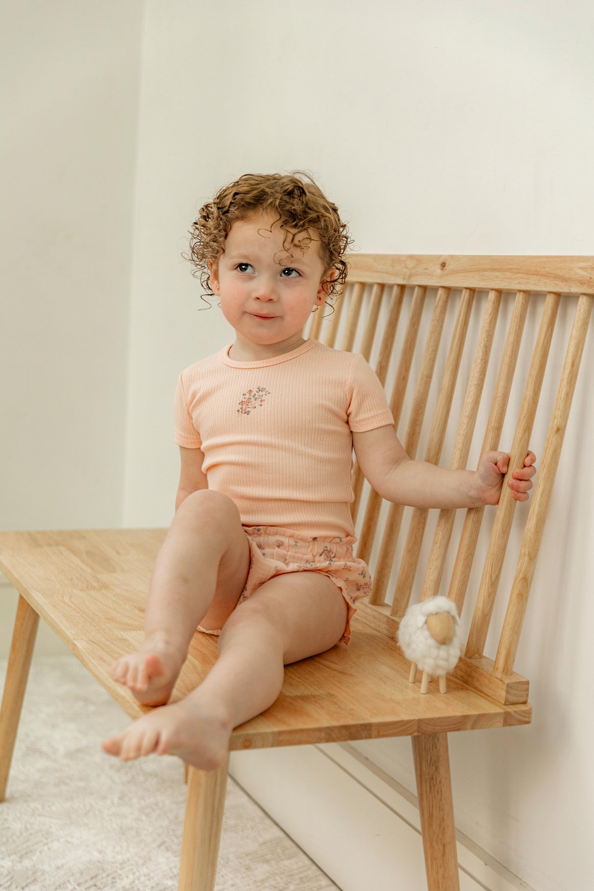 Space Gray Baby Girls Pointelle Gauze Outfit - SB5CY2568E Space Gray Baby Girls Pointelle Gauze Outfit - SB5CY2568E