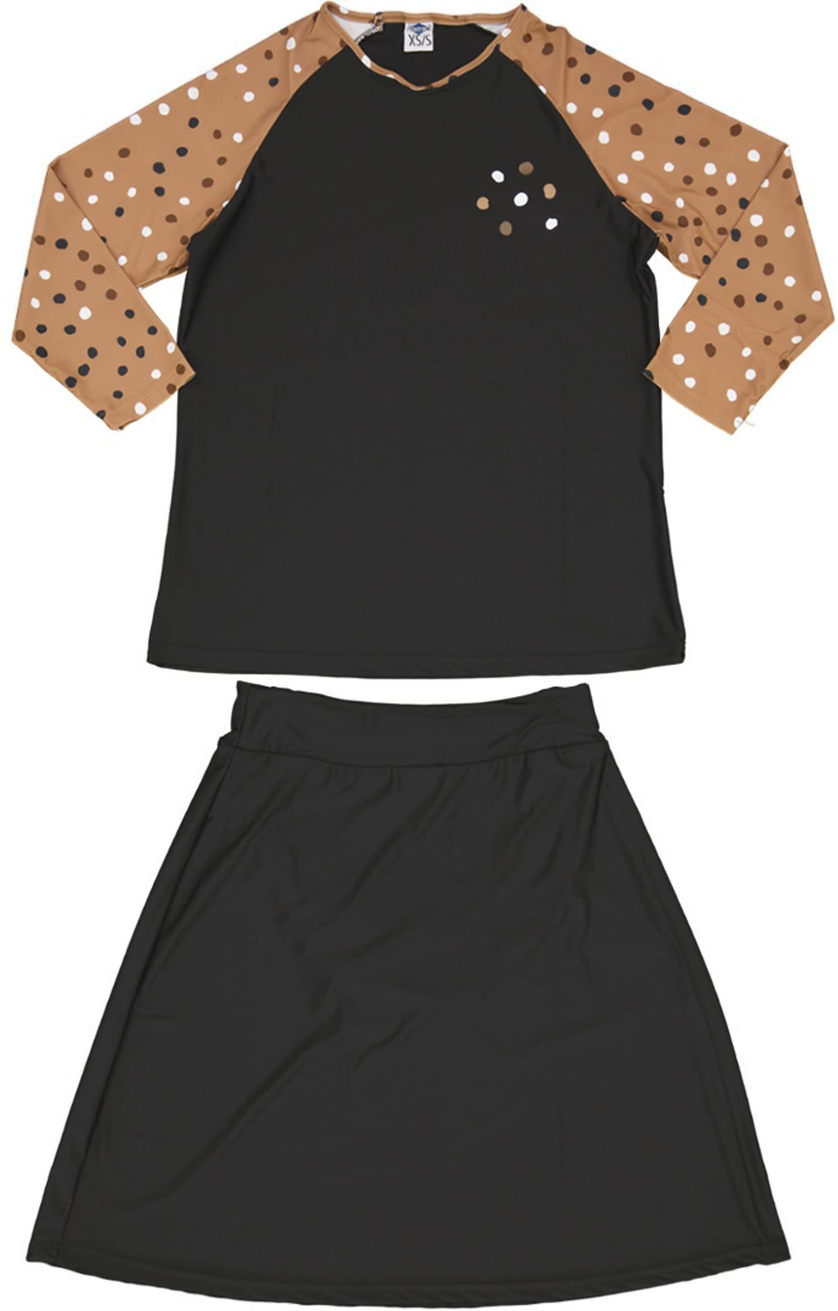 Abstract Womens Swim Tee & Skirt Cover-Up Outfit w/ Panty - TEE-CML+SKR Abstract Womens Swim Tee & Skirt Cover-Up Outfit w/ Panty - TEE-CML+SKR