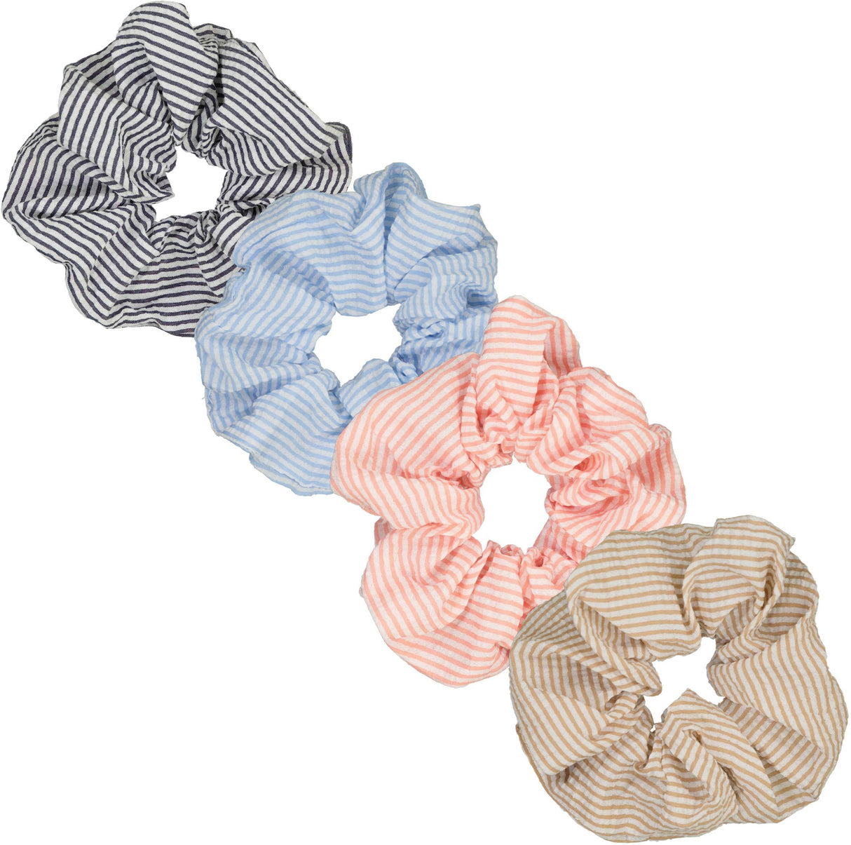 Keshet Seersucker Striped Scrunchy - LRODHS10562 Keshet Seersucker Striped Scrunchy - LRODHS10562