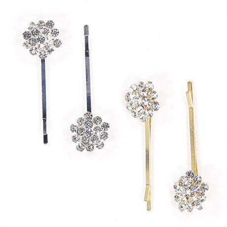 Keshet Diamond Flower Hair Pin 2 Pack - LBP-0021